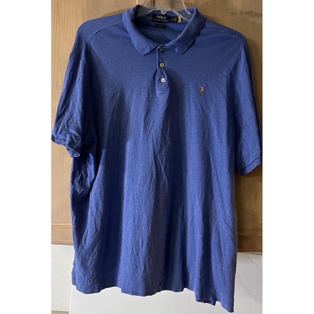 POLO RALPH LAUREN Blue‎ SS Polo Shirt Size XXL